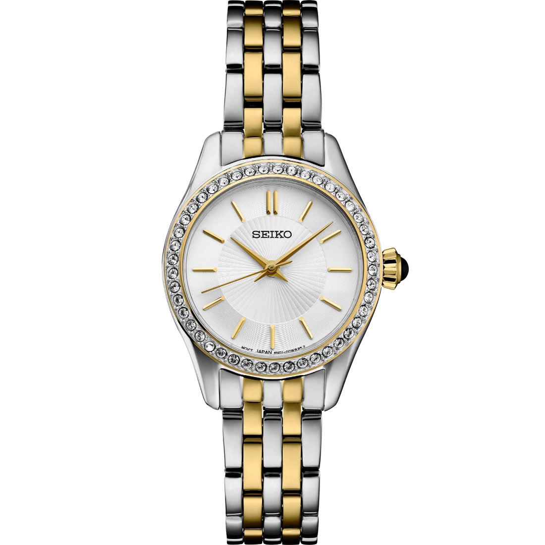Seiko Essentials Women's White Dial Two-Tone Stainless Steel Quartz Watch SUR540