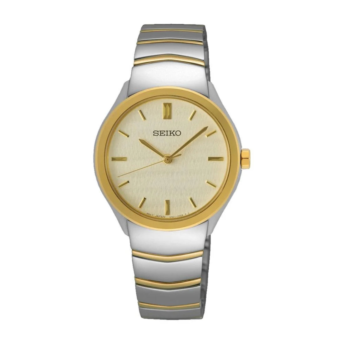 Seiko Essentials Women's Champagne Dial Two-Tone Steel Quartz Watch SUR550