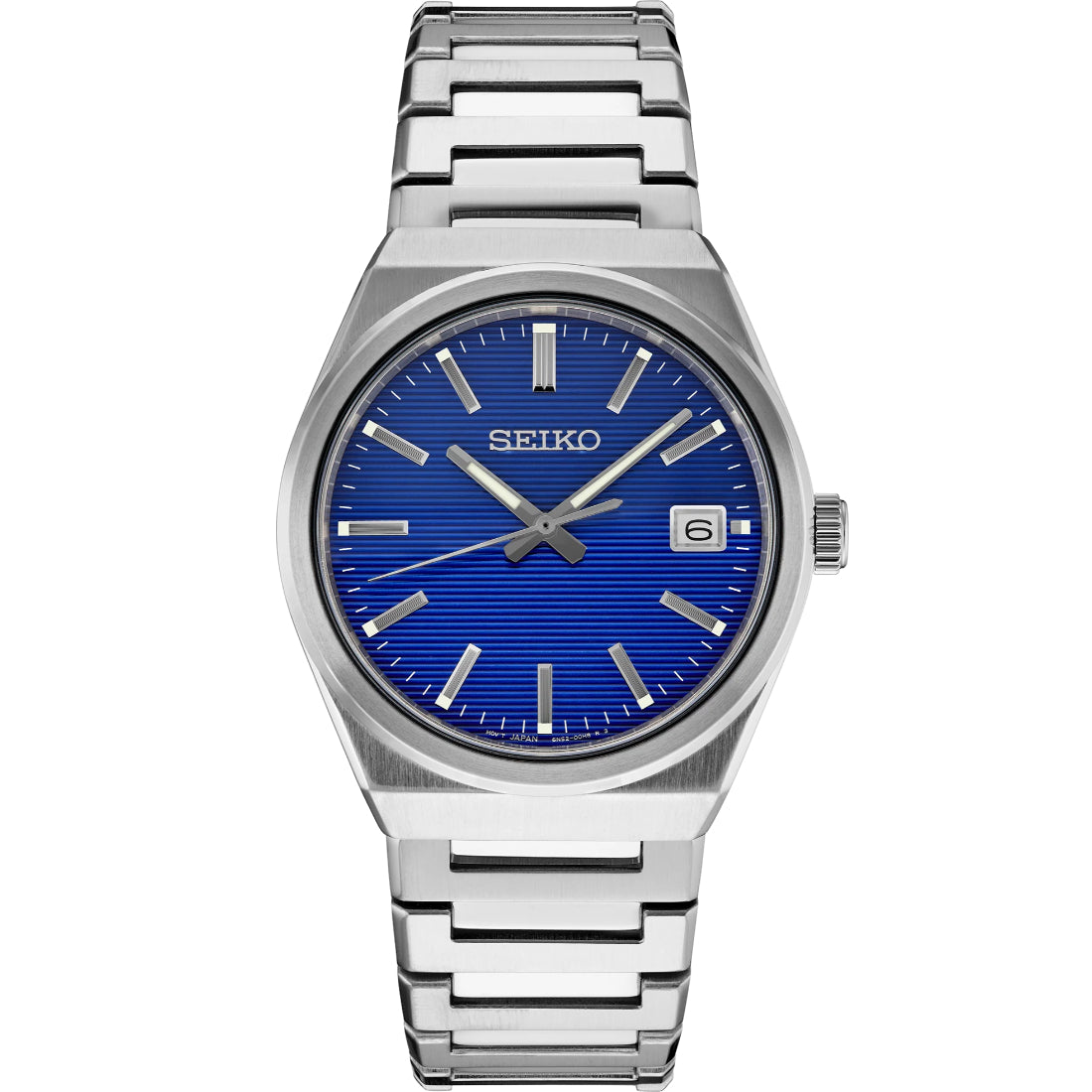 Seiko Essentials Men's Blue Dial Stainless Steel Bracelet Quartz Watch SUR555