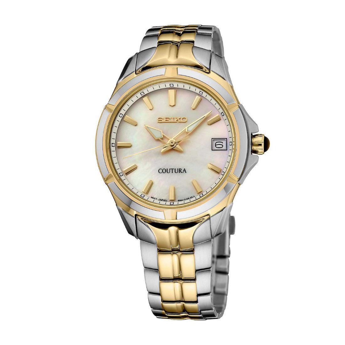 Seiko Coutura Women's White Mother-of-Pearl Dial Two-Tone Quartz Watch SUR586