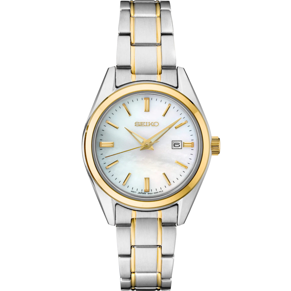 Seiko Essentials Women's Mother-of-Pearl Dial Two-Tone Steel Quartz Watch SUR636