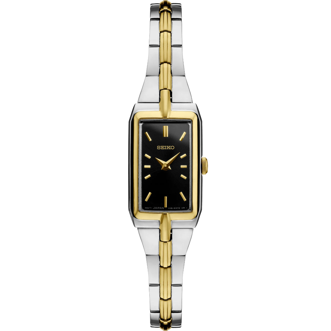 Seiko Essentials Women's Black Dial Two-Tone Stainless Steel Quartz Watch SWR046