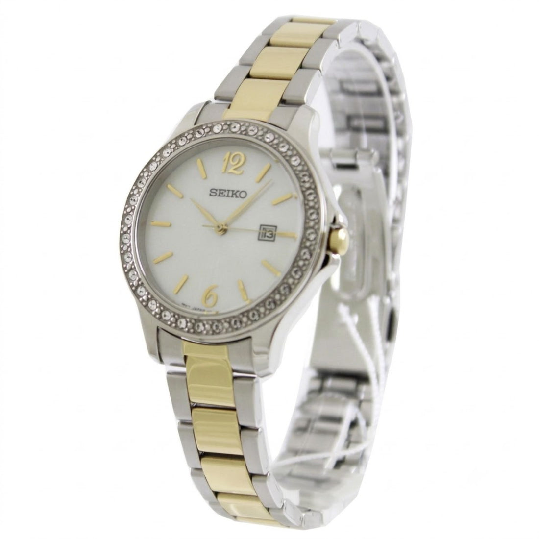 Seiko Classic Women's Mother-of-Pearl Dial Two-Tone Steel Quartz Watch SXDF81