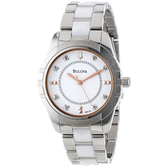 Bulova Diamonds Collection Women's Silver and White Bracelet Quartz Watch - 98P135