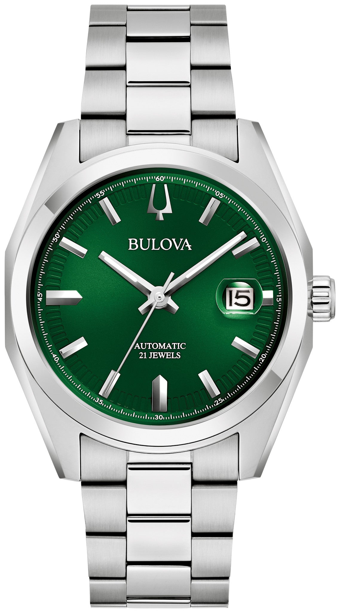 Bulova Surveyor Men's Silver Bracelet Automatic Watch - 96B429