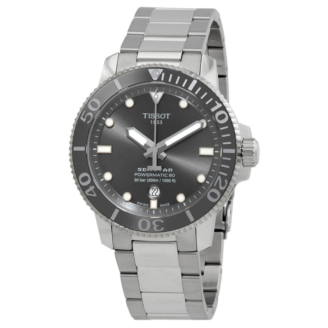 Tissot Seastar 1000 Men's Silver Bracelet Automatic Watch - T120.407.11.081.01