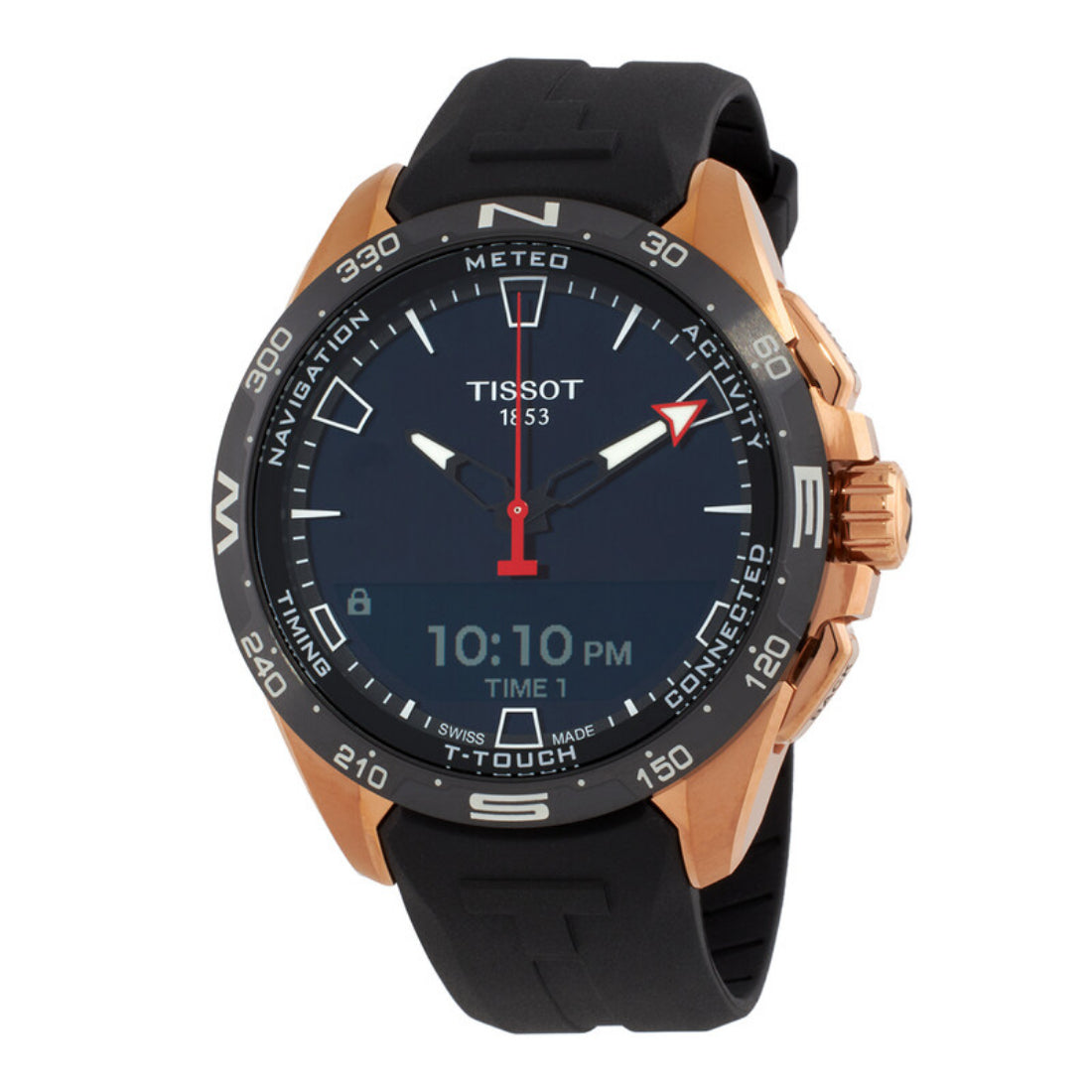 Tissot T-Touch Connect Solar Men's Black Dial Rubber Strap Quartz Watch T1214204705102