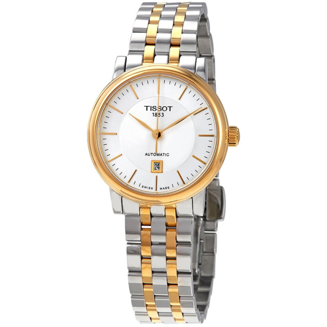 Tissot Carson Women's Silver Dial Stainless Steel Bracelet Automatic Watch T122.207.22.031.00
