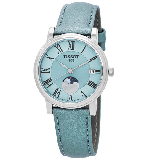 Tissot Carson Premium Women's Light Blue Dial Leather Strap Quartz Watch T122.223.16.353.00