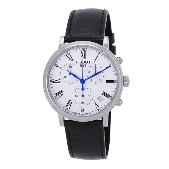 Tissot Carson Men's Silver Dial Leather Strap Quartz Watch T122.417.16.033.00