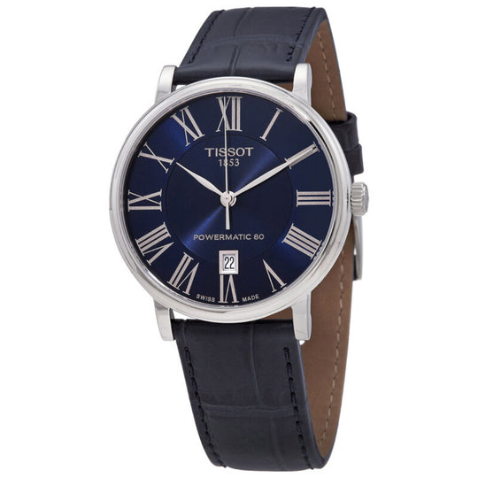 Tissot Carson Premium Men's Blue Dial Leather Strap Automatic Watch T1224071604300