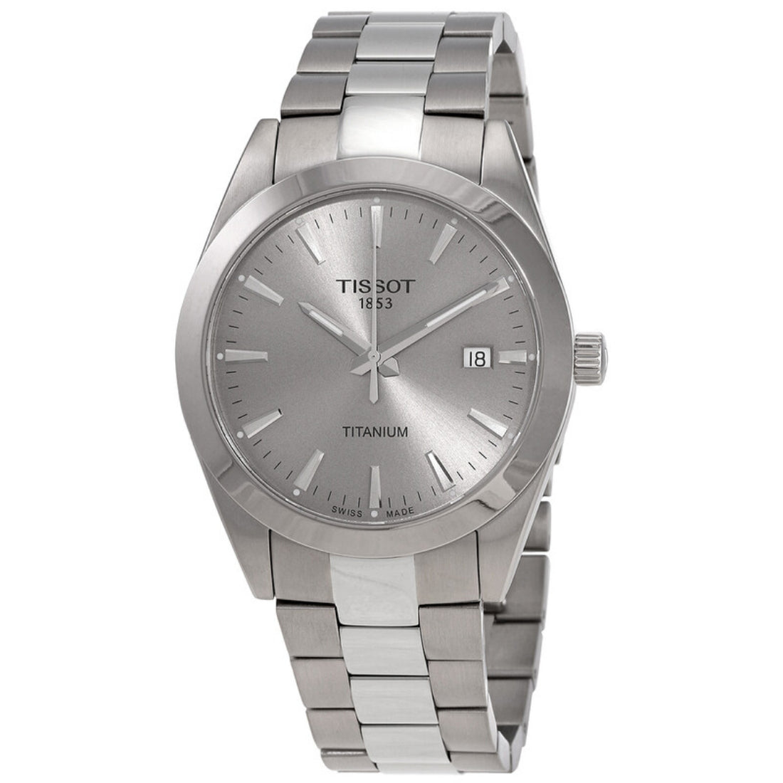 Tissot Gentleman Men's Grey Dial Titanium Bracelet Quartz Watch T1274104408100