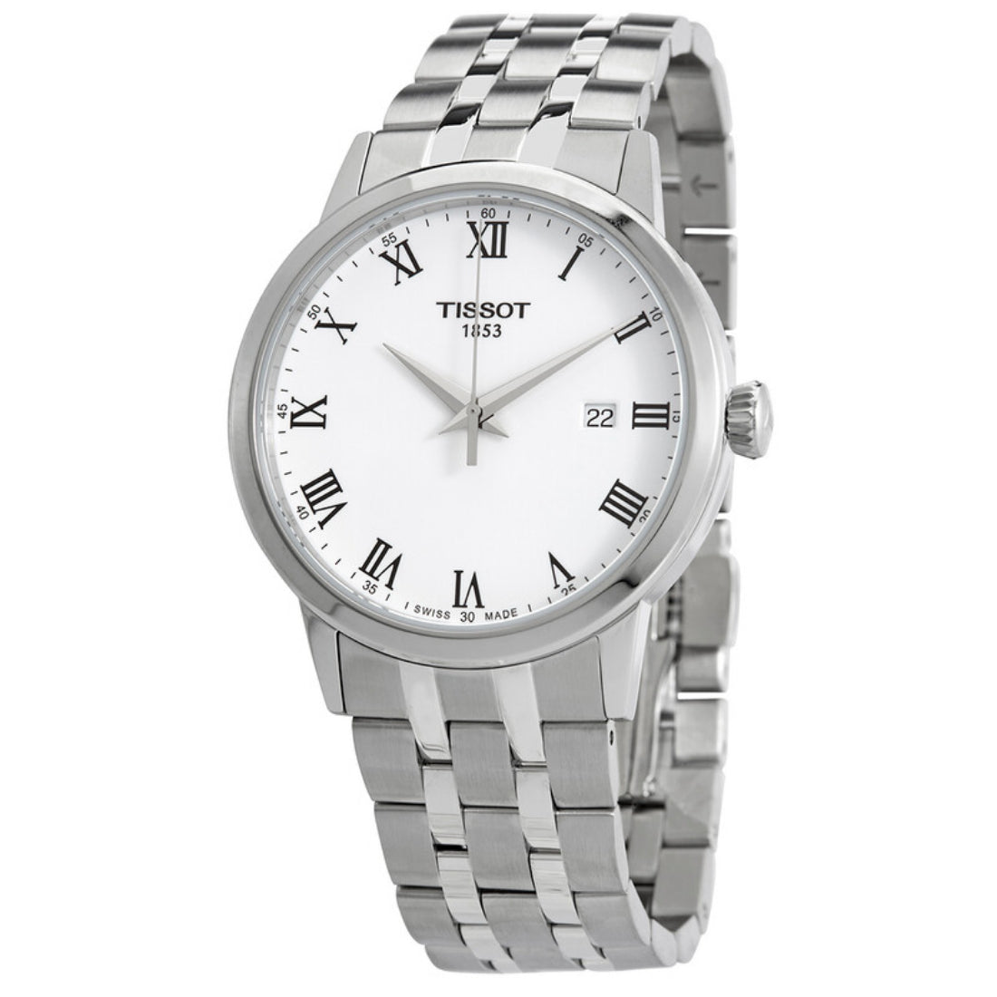 Tissot Classic Dream Men's White Dial Stainless Steel Bracelet Quartz Watch T1294101101300