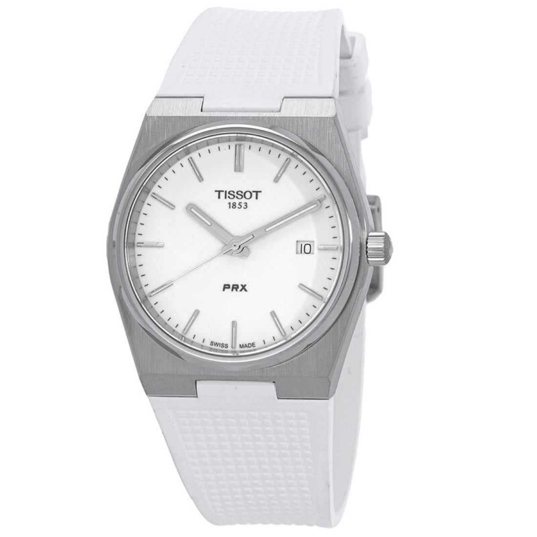 Tissot PRX Men's White Dial Rubber Strap Quartz Watch T137.410.17.011.00