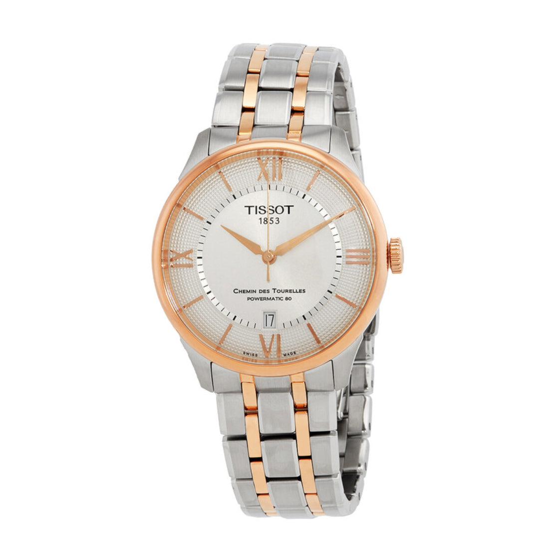 Tissot Chemin Des Tourelles Powermatic 80 Men's Two-tone (Silver and Rose Gold) Bracelet Automatic Watch - T139.807.22.038.00
