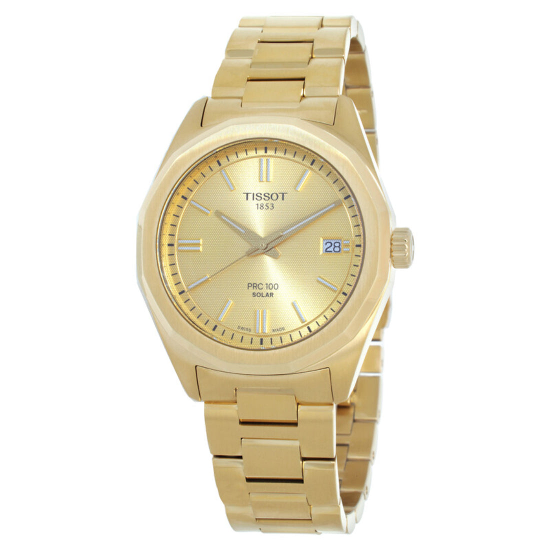 Tissot PRC 100 Solar Women's Yellow Gold Bracelet Quartz Watch - T151.822.33.021.00
