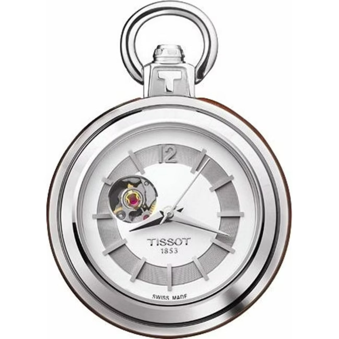 Tissot T-Pocket Pendant 1920 Mechanical Unisex Silver Chain Mechanical Pocket Watch - T854.205.19.037.00