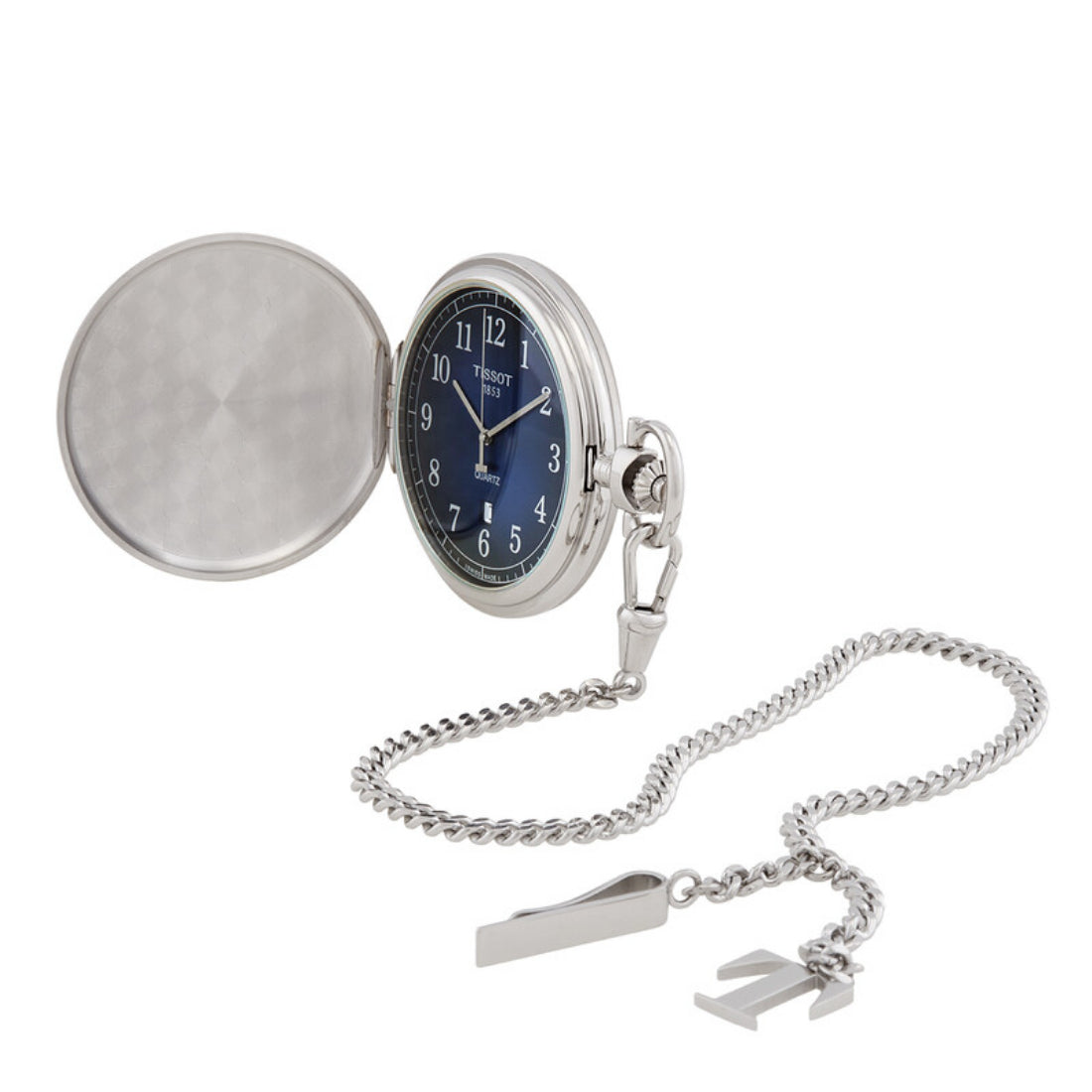 Tissot Savonette Unisex Grey Chain Quartz Pocket Watch - T862.410.19.042.00