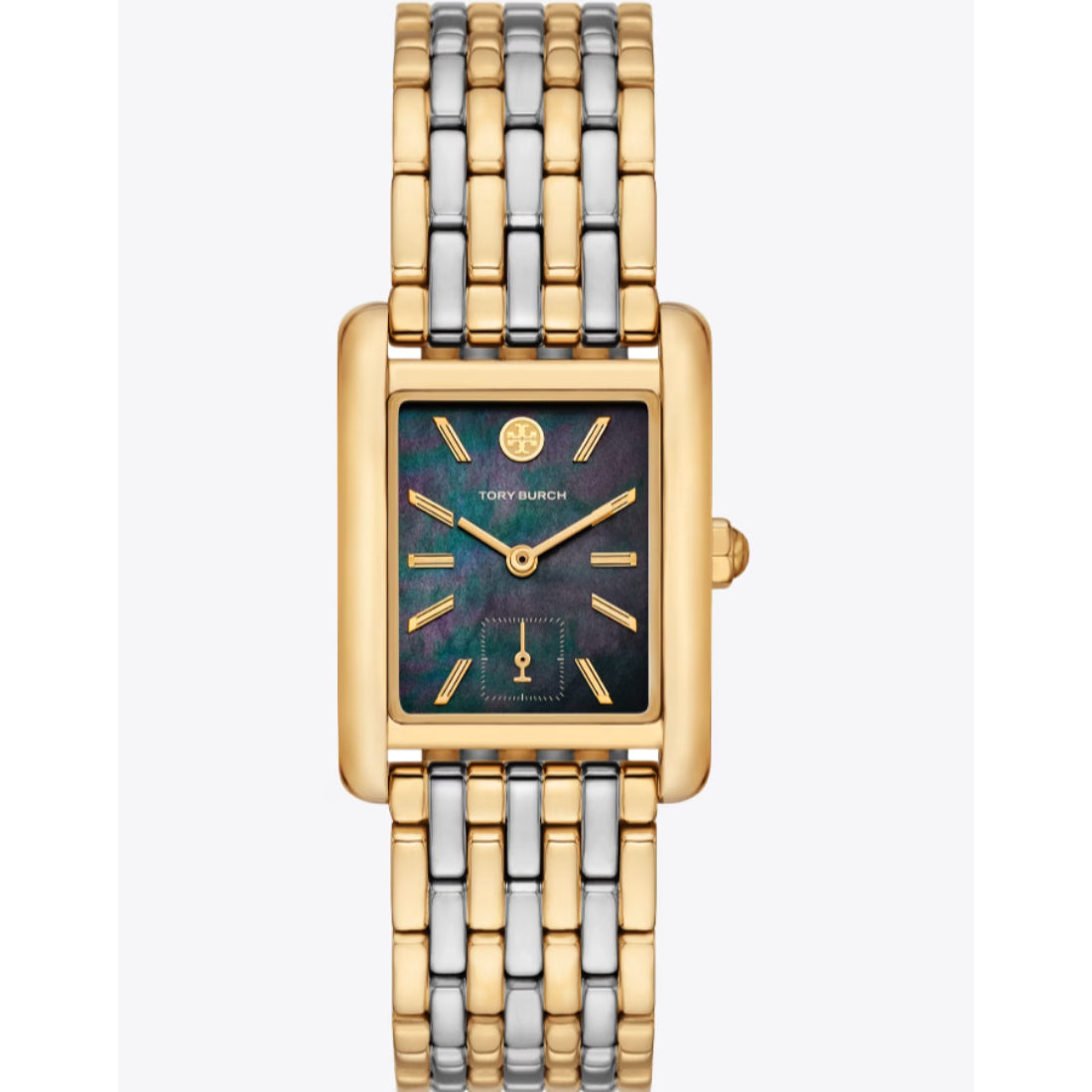 Tory Burch Eleanor Women's Black -tinted Mother-of-Pearl Dial Stainless Steel Bracelet Quartz Watch TBW1084