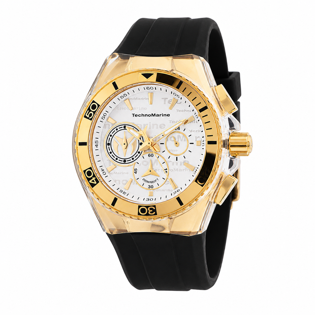 Technomarine Men's TM-120022 Cruise Quartz Chronograph Silver, White Dial Watch