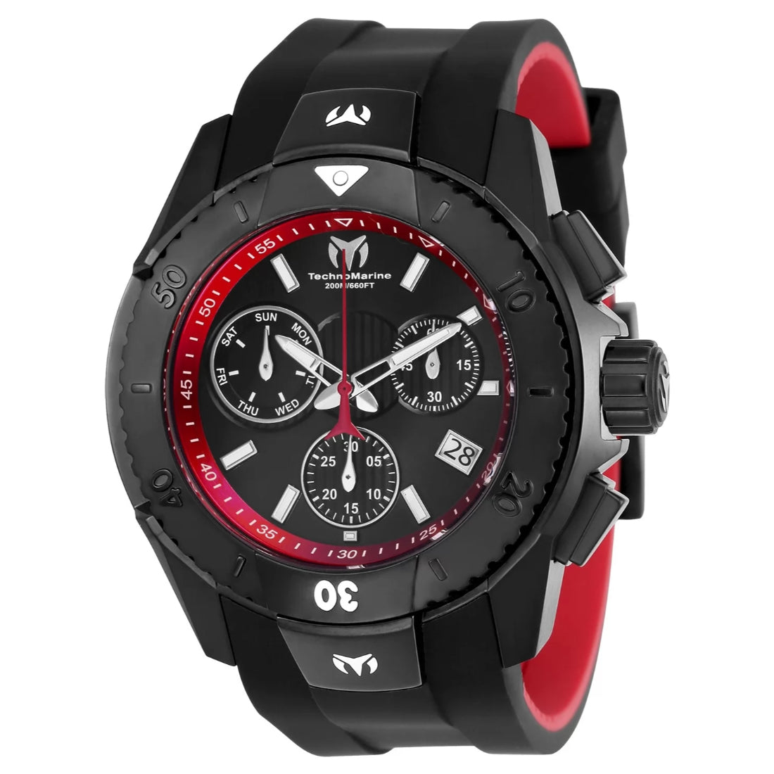 Techomarine Men's TM-616002 UF6 0 Quartz Chronograph Red, Black Dial Watch