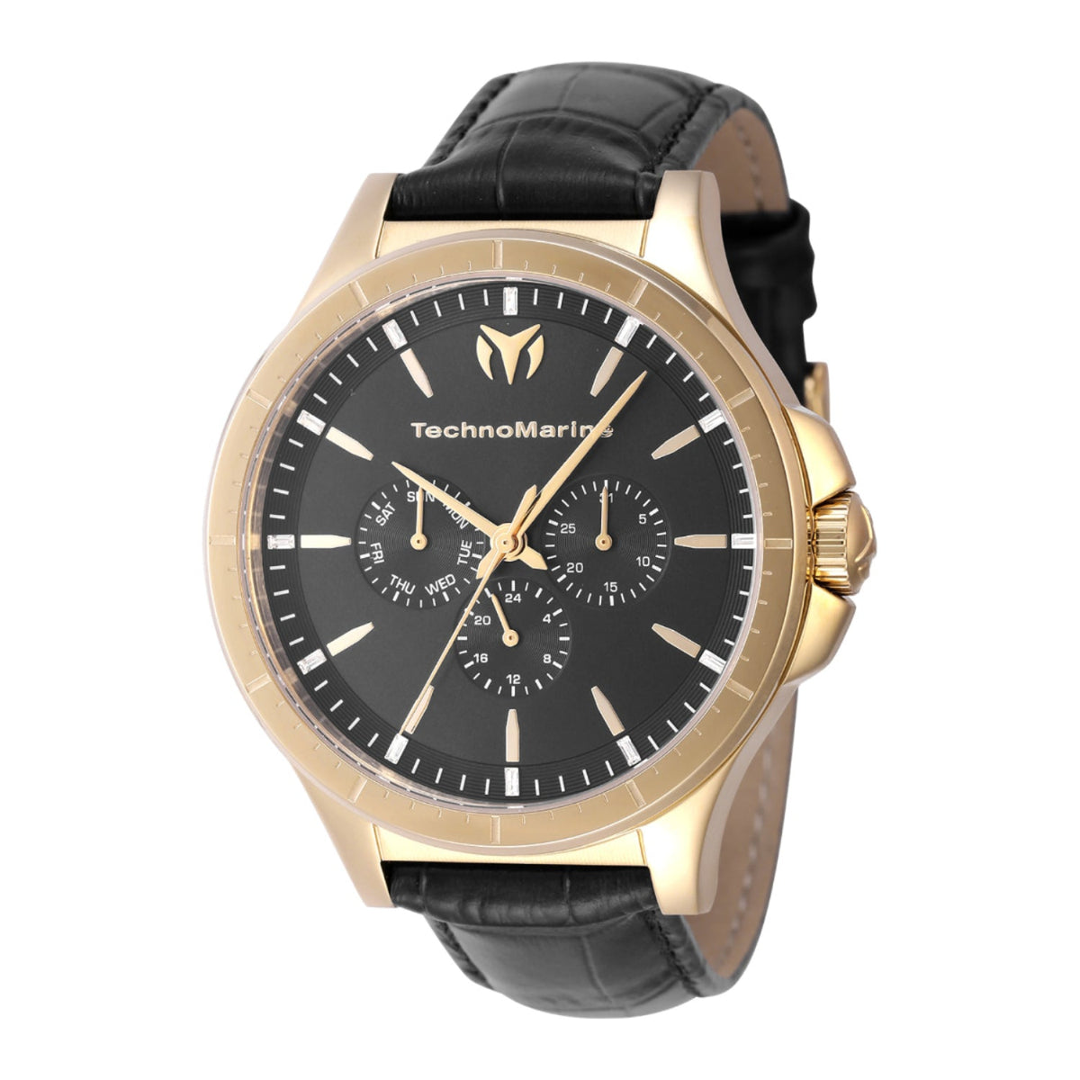 Technomarine Men&#39;s TM-822029 Black Leather Watch