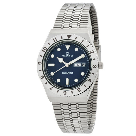 Q Timex Women's Blue Dial Stainless Steel Bracelet Quartz Watch TW2U95500VQ