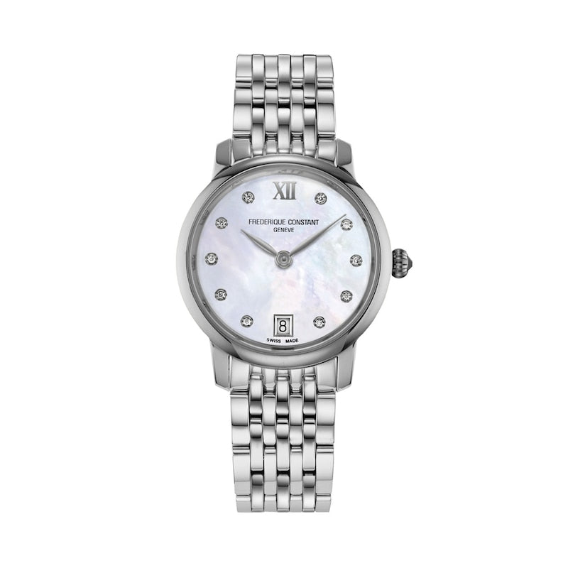 Frederique Constant Classics Slimline Ladies Women's Silver Bracelet Quartz Watch - FC-220MPWD1S26B