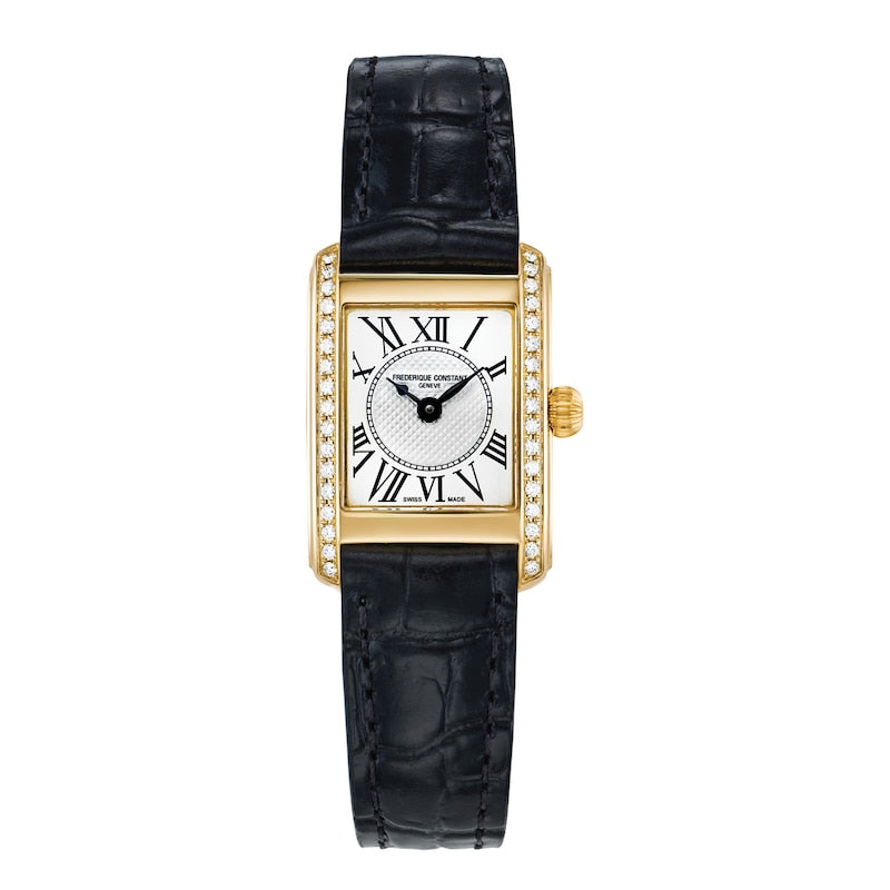 Frederique Constant Classics Carree Women's Black Strap Quartz Watch - FC-200MCD15
