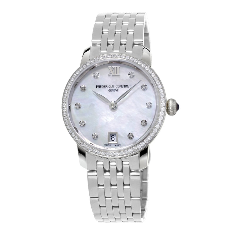 Frederique Constant Classics Slimline Ladies Women's Silver Bracelet Quartz Watch - FC-220MPWD1SD26B