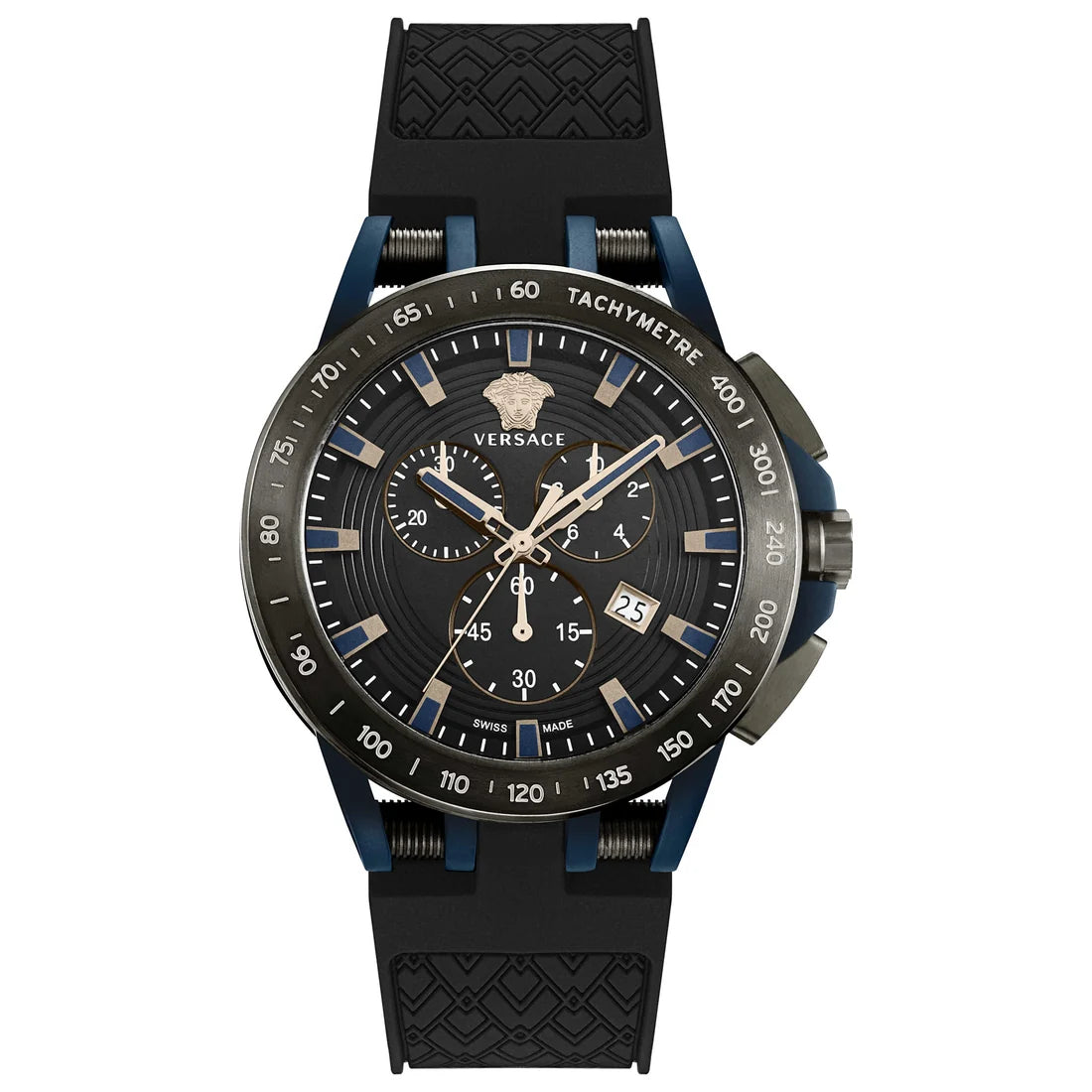Versace Sport Tech Men's Black Dial Silicone Strap Quartz Watch VE3E00221