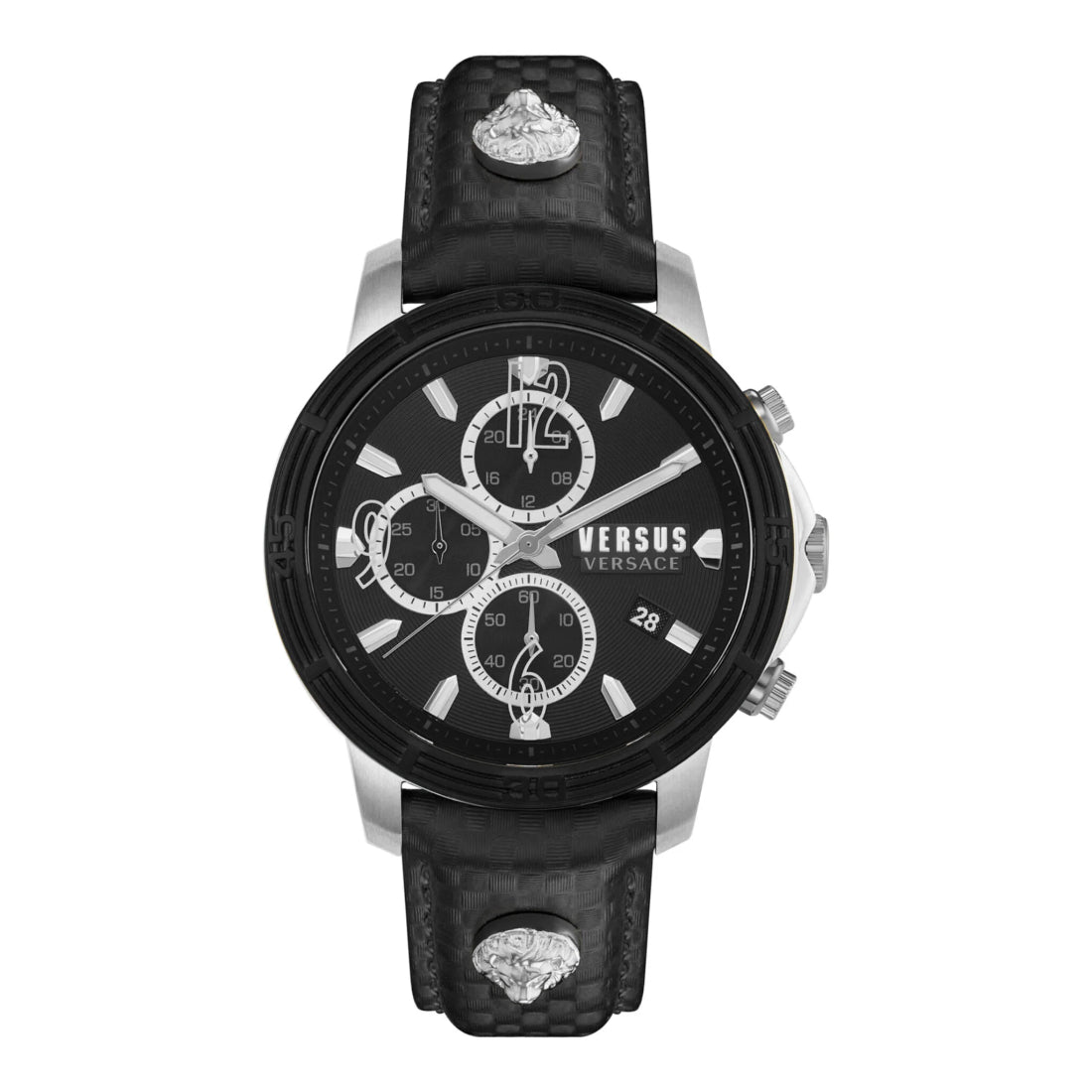 Versace Bicocca Men's Black Dial Leather Strap Quartz Watch VSPHJ1021