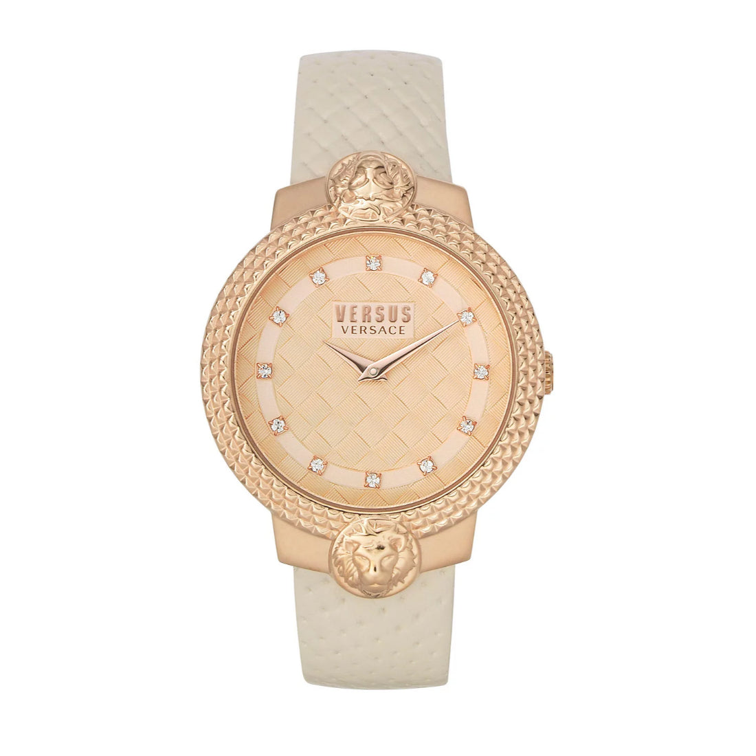 Versace Mouffetard Women's Beige Dial Leather Strap Quartz Watch VSPLK1324