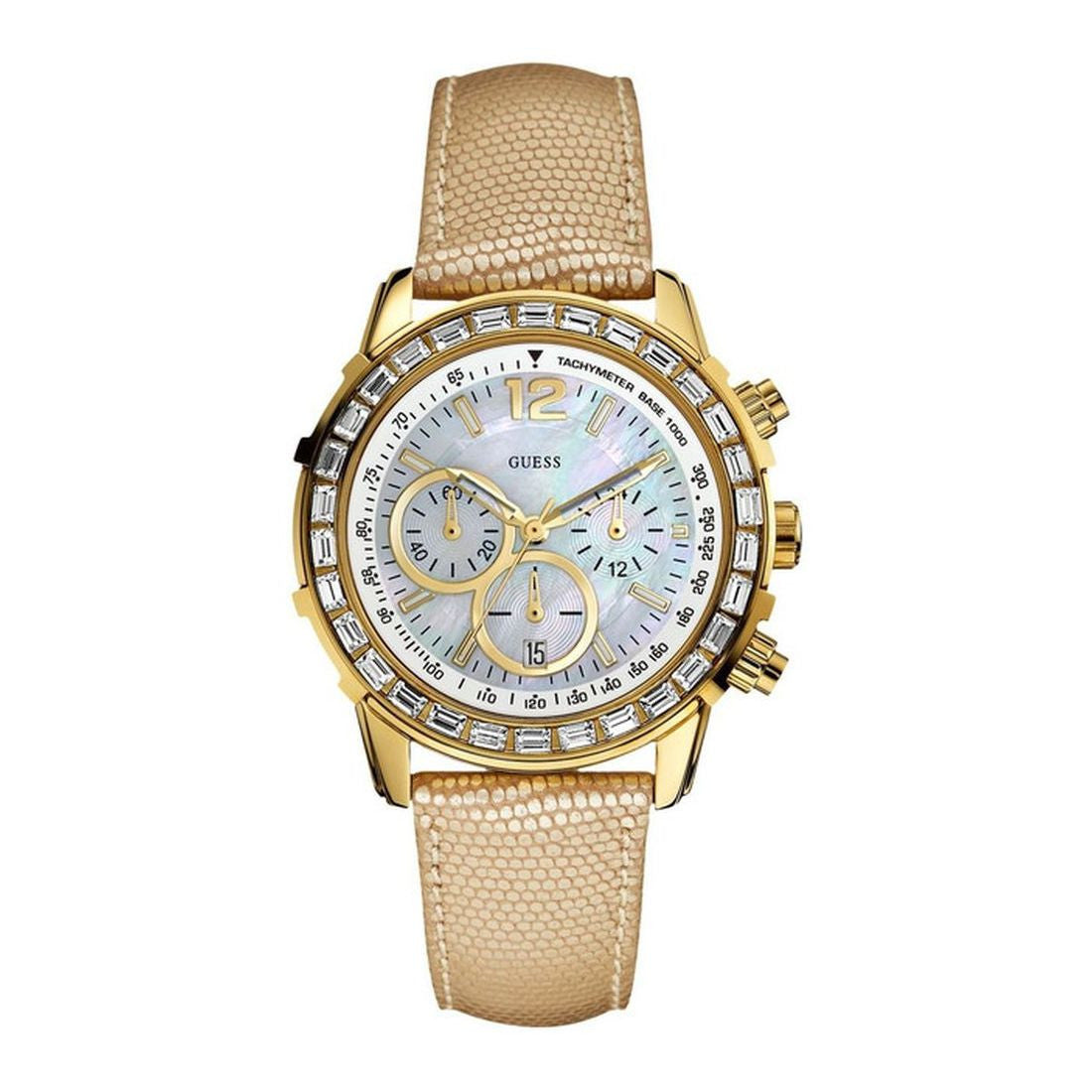 Guess Lady B Women's Beige Strap Quartz Watch - W0017L2