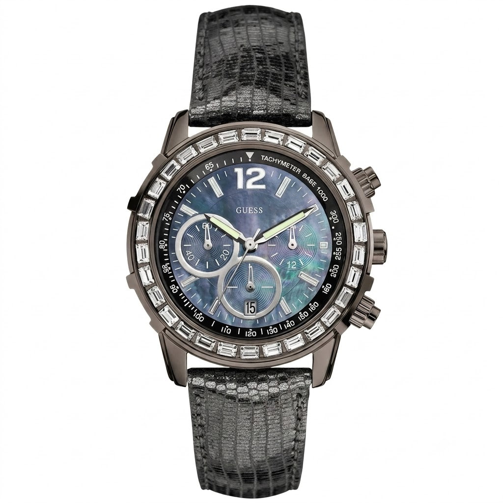 Guess Lady B Women's Grey (Anthracite) Strap Quartz Watch - W0017L3