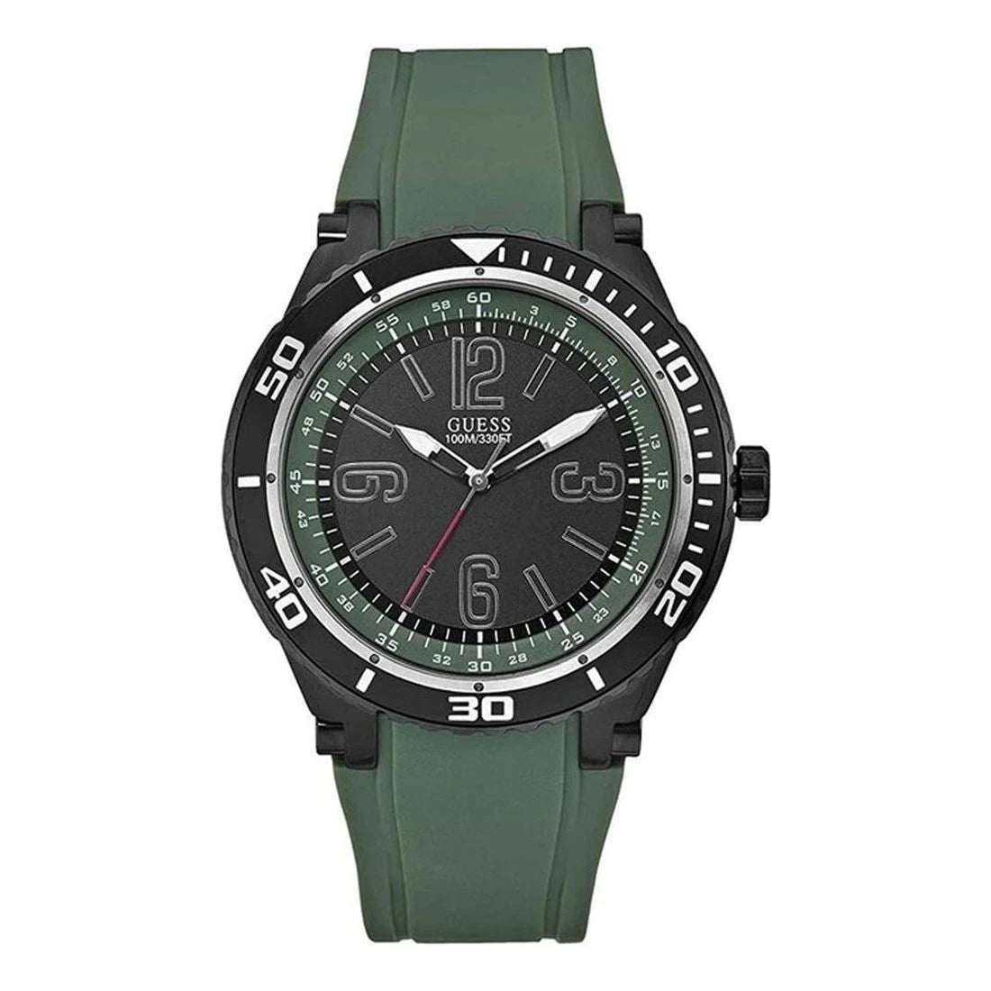 Guess Marathon Men's Green Strap Quartz Watch - W0044G6