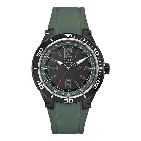 Guess Marathon Men's Green Strap Quartz Watch - W0044G6