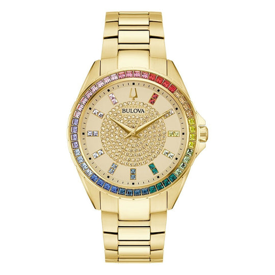 Bulova Crystal Collection Men's Gold-tone Bracelet Quartz Watch - 97A179