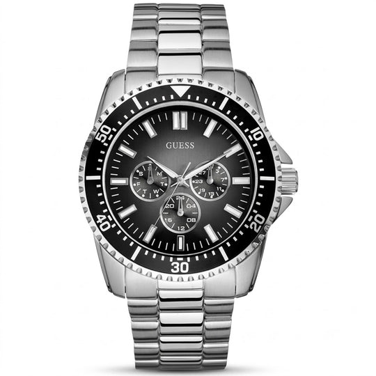 Guess Focus Men's Silver Bracelet Quartz Watch - W10245G4
