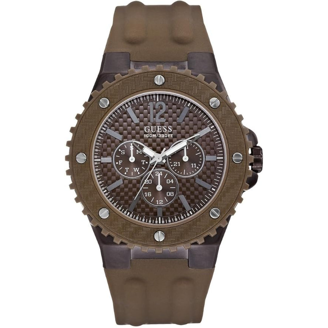 Guess OverDrive Men's Brown Strap Quartz Watch - W11619G3