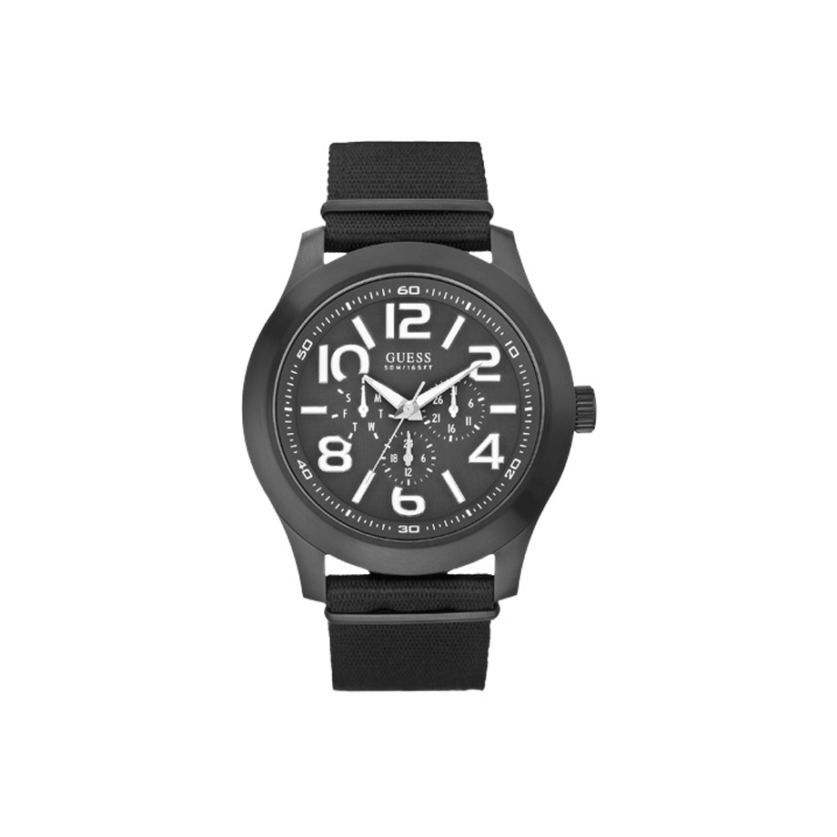 Guess Rugged Men's Black Strap Quartz Watch - W11623G1