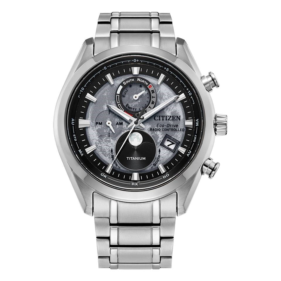 Citizen Tsuki-yomi A-T Collection Men's Silver-tone Bracelet Quartz Watch - BY1010-57H