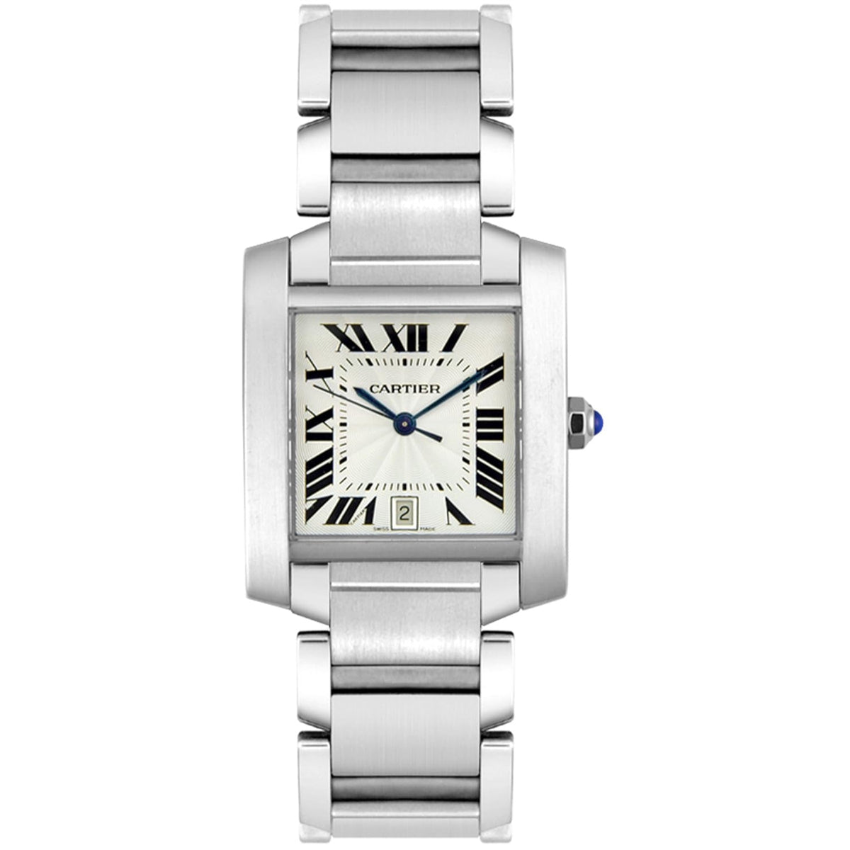 Cartier Tank Française Men's Silver-tone Bracelet Automatic Watch - W51002Q3 