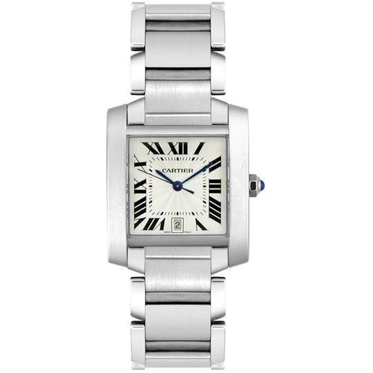 Cartier Tank Française Men's Silver-tone Bracelet Automatic Watch - W51002Q3