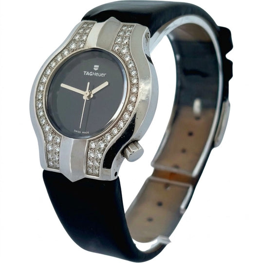 Tag Heuer Alter Ego Women's Black Dial Leather Strap Quartz Watch WP131G.FC8125