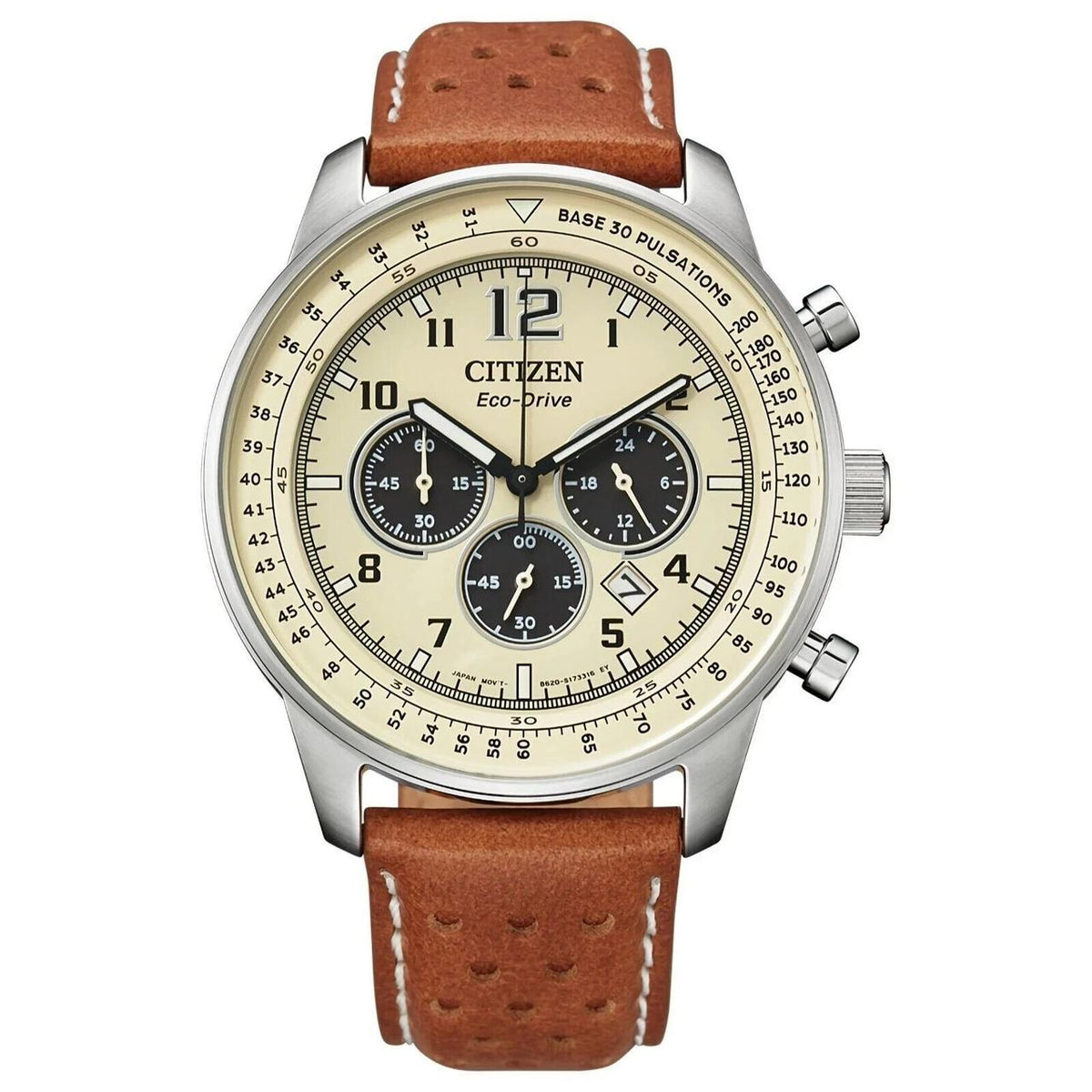 Citizen Eco-Drive Men's Brown Strap Quartz Watch - CA4500-08X