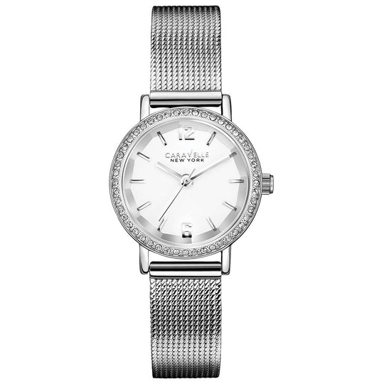 Caravelle Ladies Laura Collection Women's Silver-tone Bracelet Quartz Watch - 43L170