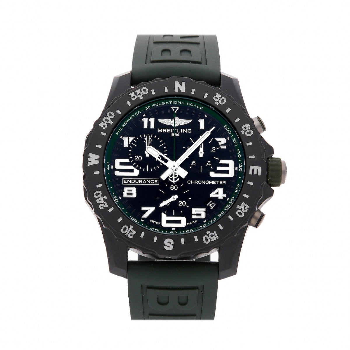 Breitling Men&#39;s X82310D31B1S1 Green Rubber Watch