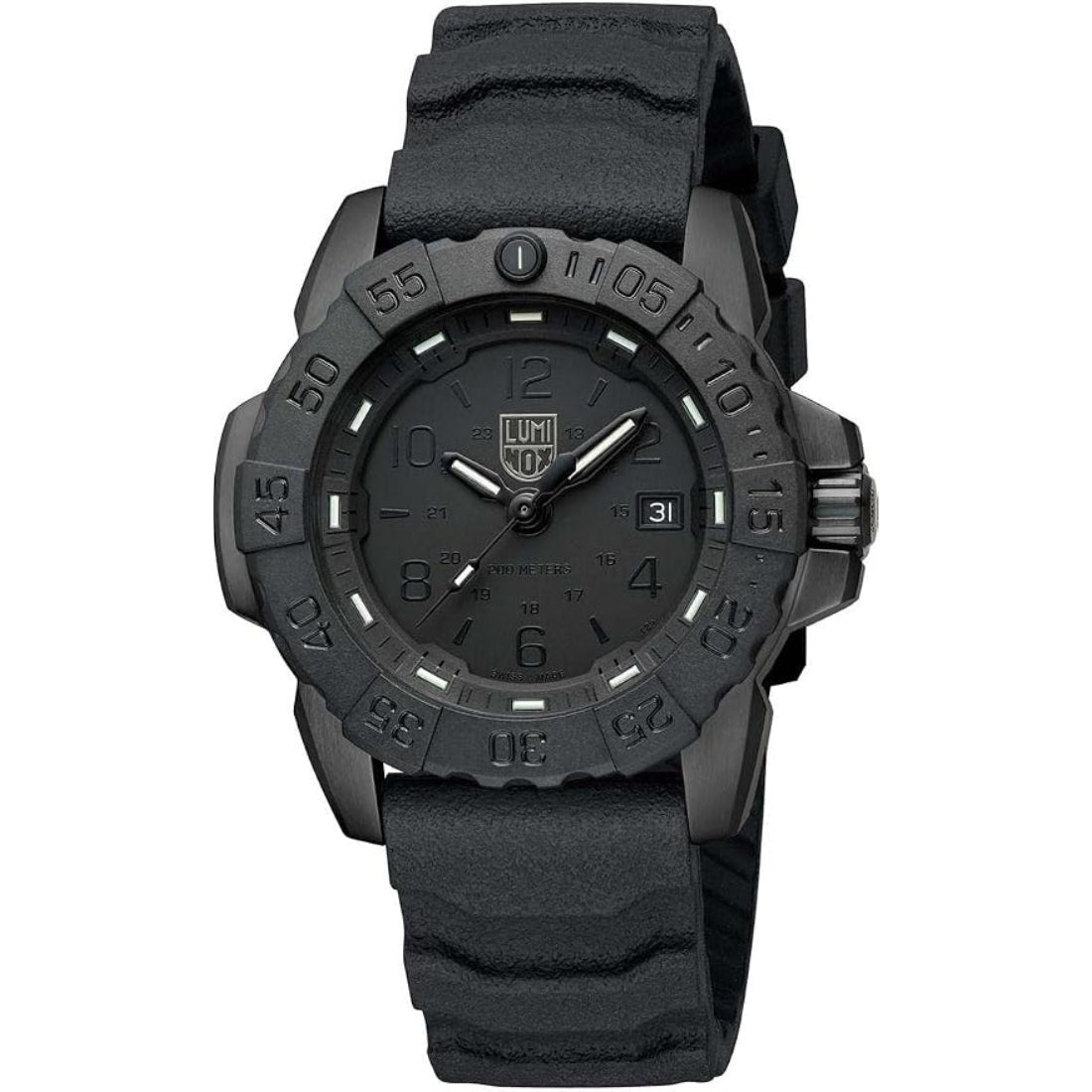 Luminox Navy SEAL Steel 3250 Series Men's Black Dial Black Rubber Strap Quartz Watch XS.3251.BO.CB