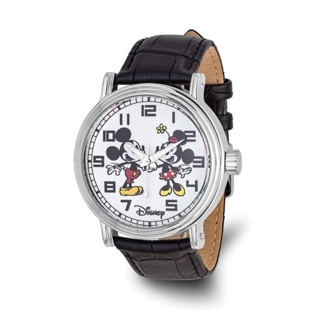 Disney Mickey and Minnie Men's Black Strap Quartz Watch - XWA4510
